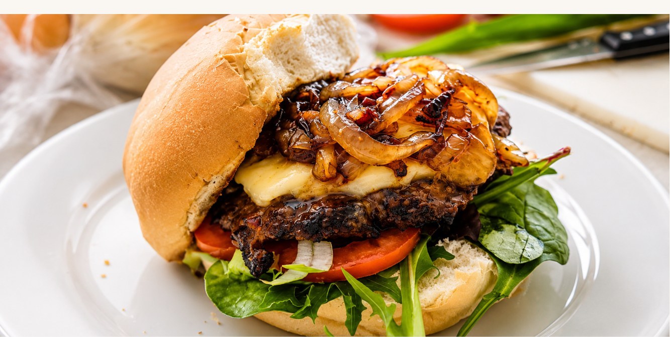 Beef hamburgers from the Pantry Challenge cookbook